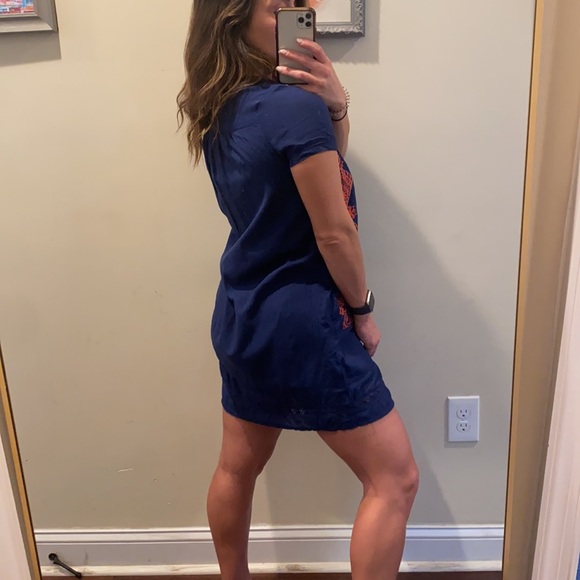 Lucky Brand Embroidered Short Sleeve Shirt Dress - Picture 3 of 12